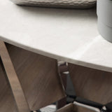 Meghan Chrome Metal End Table with Grey Faux Marble Top - 2 Parts