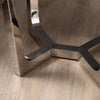 Meghan Chrome Metal End Table with Grey Faux Marble Top - 2 Parts