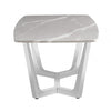 Meghan Chrome Metal End Table with Grey Faux Marble Top - 2 Parts