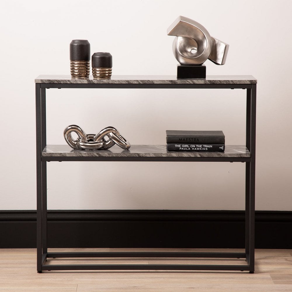 Alora Black Metal 2 Tier Console Table - KD 43