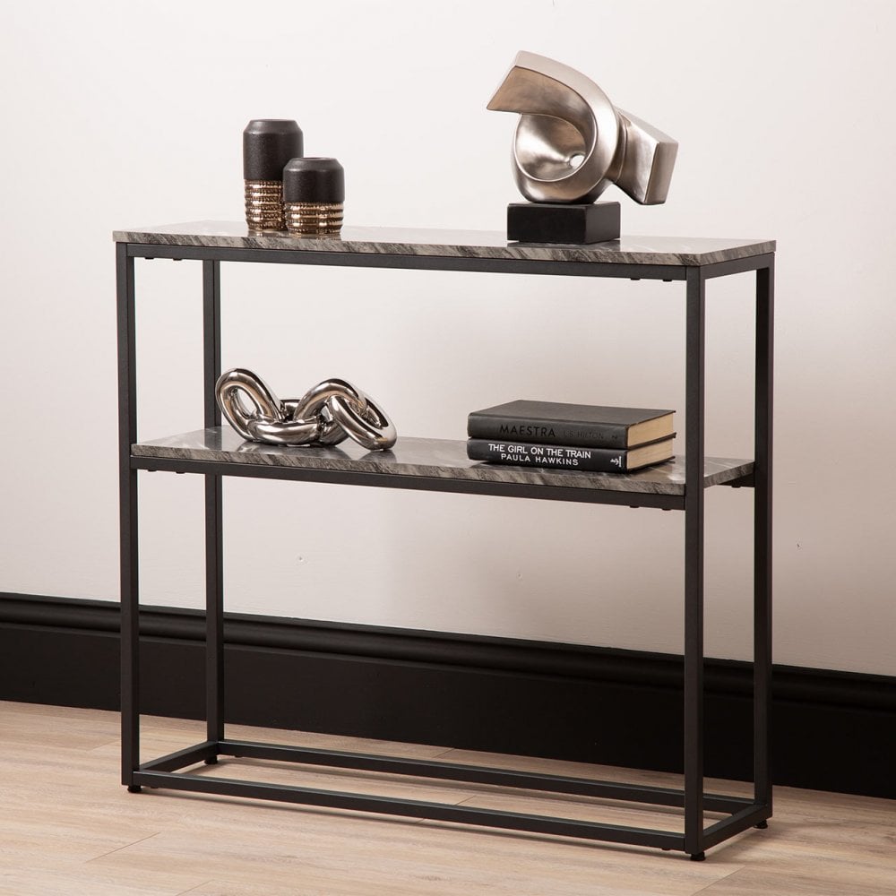 Alora Black Metal 2 Tier Console Table - KD 43