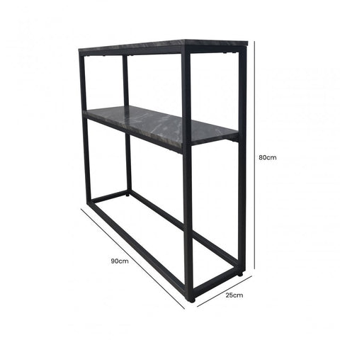 Alora Black Metal 2 Tier Console Table - KD 43