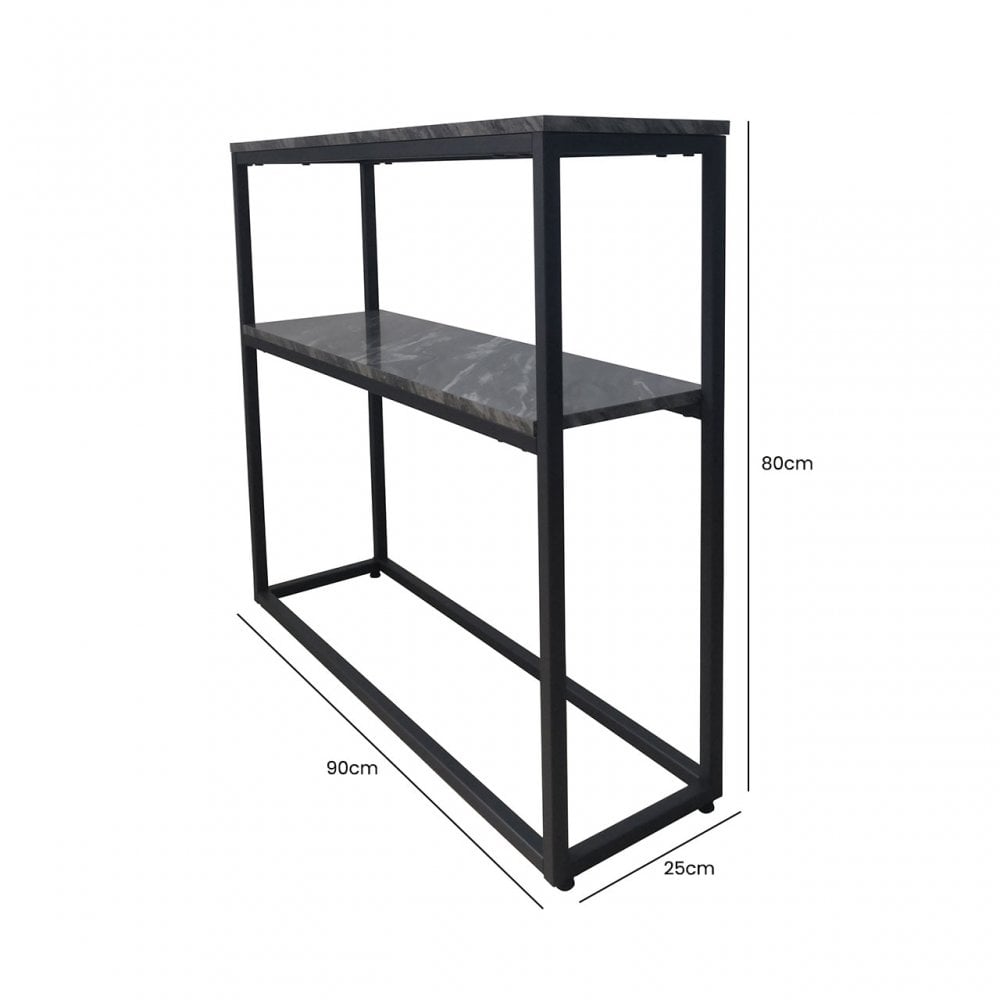 Alora Black Metal 2 Tier Console Table - KD 43
