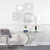 Lusso Console Table White Marble And Chrome - 3 Parts