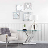 Lusso Console Table White Marble And Chrome - 3 Parts