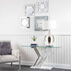 Lusso Console Table White Marble And Chrome - 3 Parts