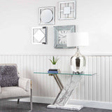 Lusso Console Table White Marble And Chrome - 3 Parts