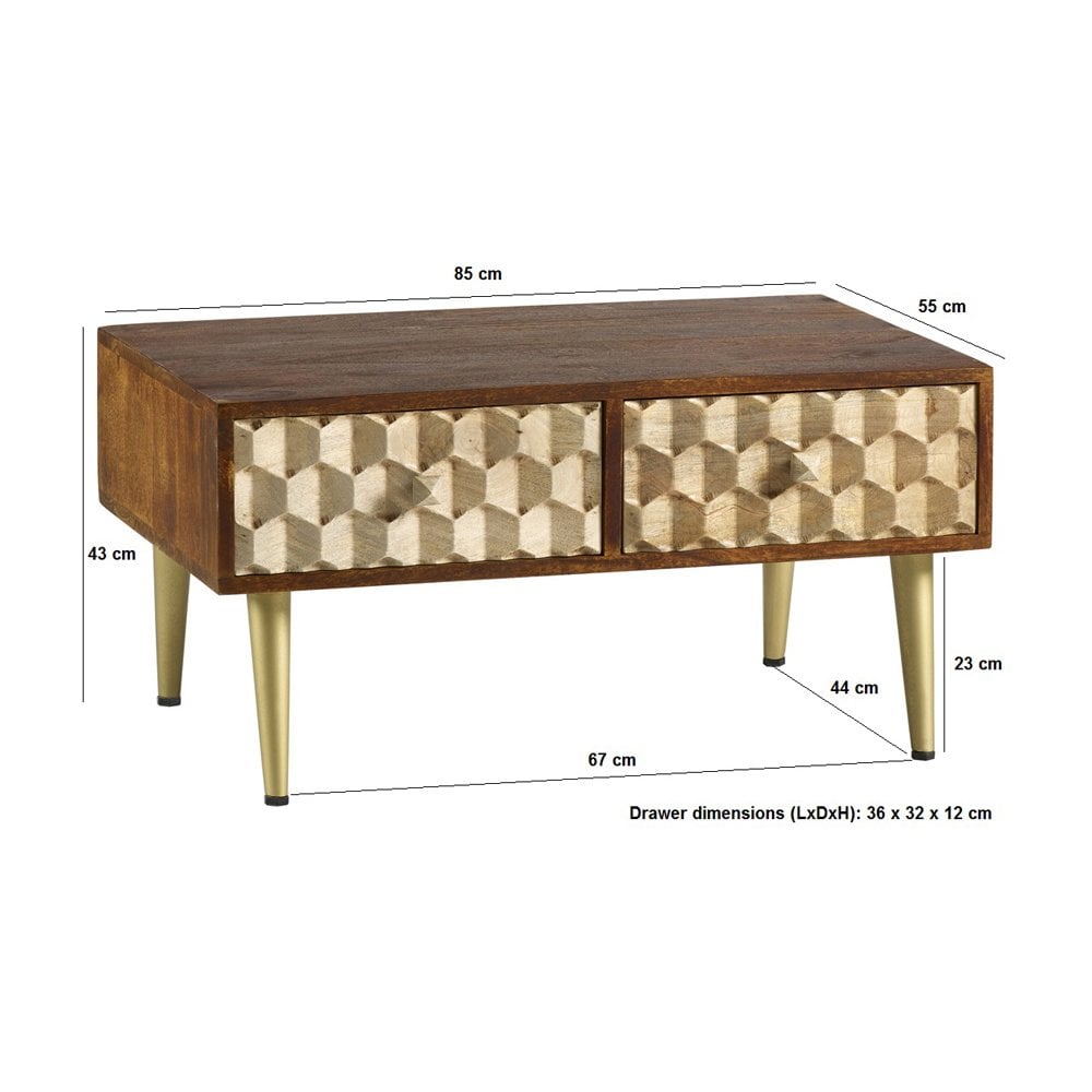 Edison Coffee Table With 2 Drawers