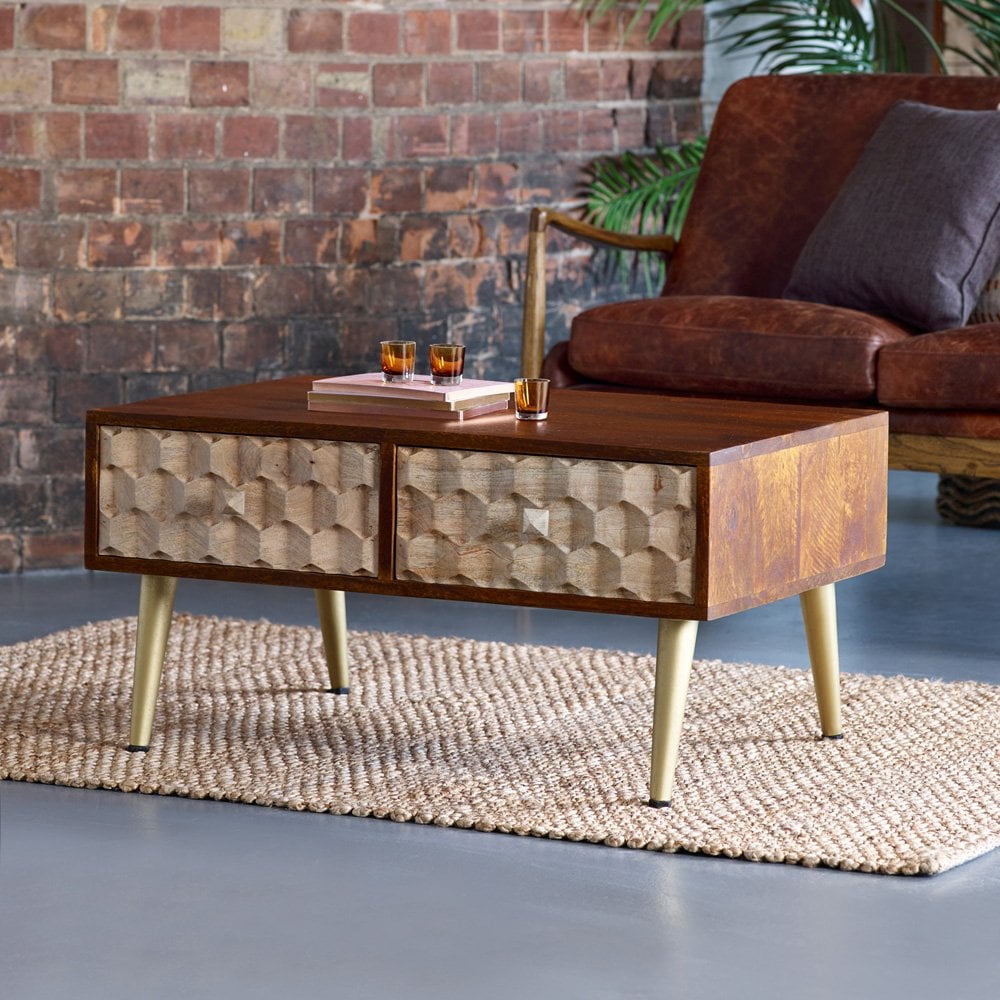 Edison Coffee Table With 2 Drawers