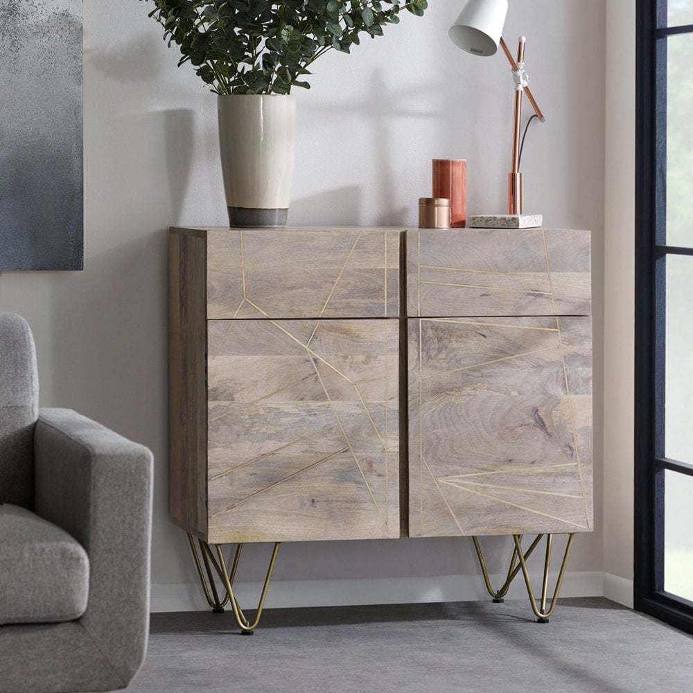 Light Gold 2 Door Medium Sideboard