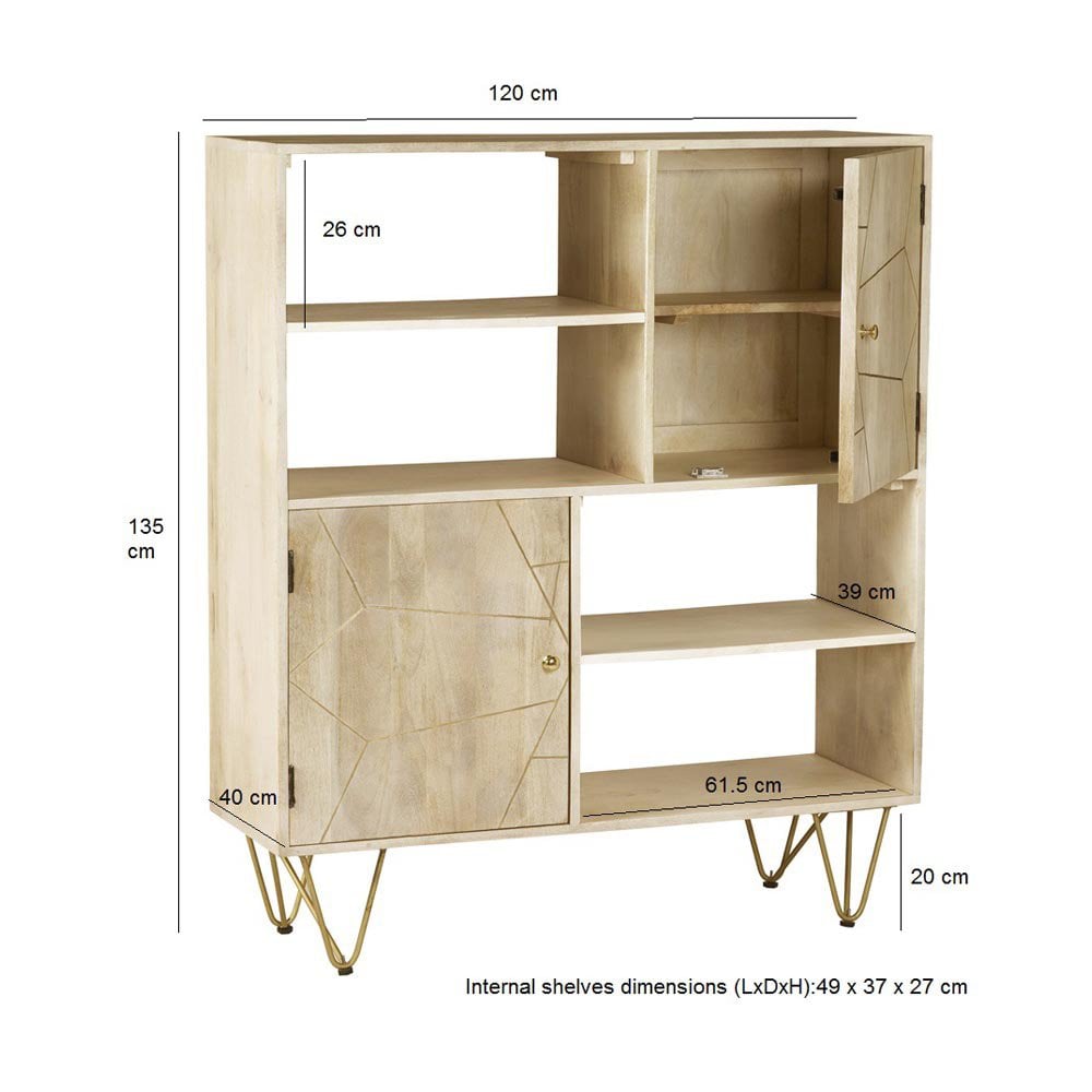Light Gold Display Cabinet