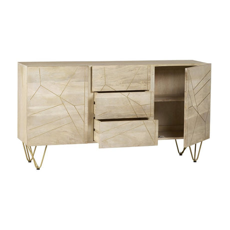 Light Gold Extra Large Sideboard 3 Drawers And 2 Doors