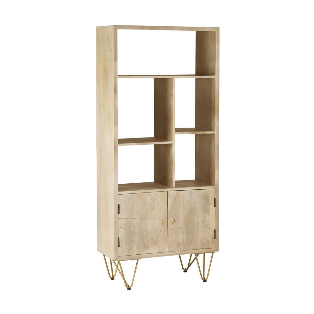 Light Gold Large Bookcase 2 Door