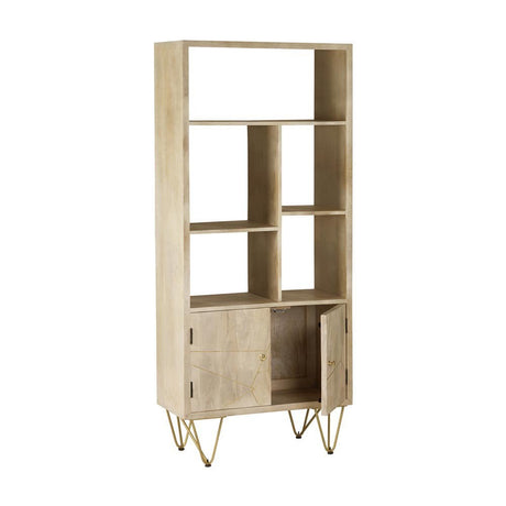 Light Gold Large Bookcase 2 Door