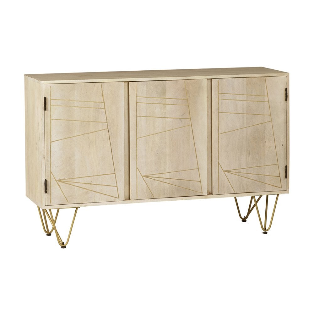 Light Gold Large Sideboard 3 Doors