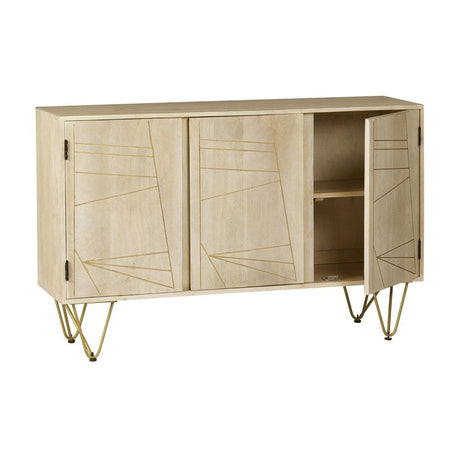 Light Gold Large Sideboard 3 Doors