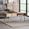 Light Gold Rectangular Coffee Table With Drawer