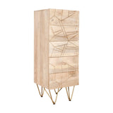 Light Gold Tall Chest Of Drawers