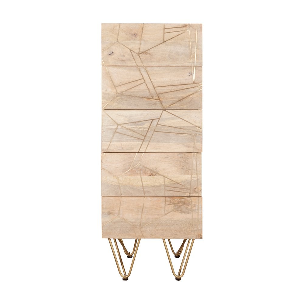 Light Gold Tall Chest Of Drawers