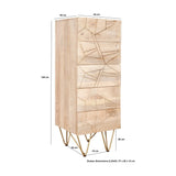 Light Gold Tall Chest Of Drawers