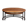Round Railway Sleeper Set Of 2 Coffee Tables