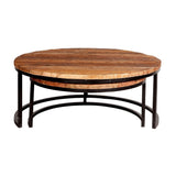 Round Railway Sleeper Set Of 2 Coffee Tables
