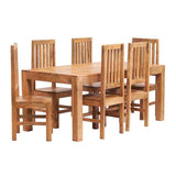 Toko Light Mango Dining Set With Wooden Chairs