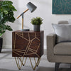 Dark Gold 2 Drawer Side Table