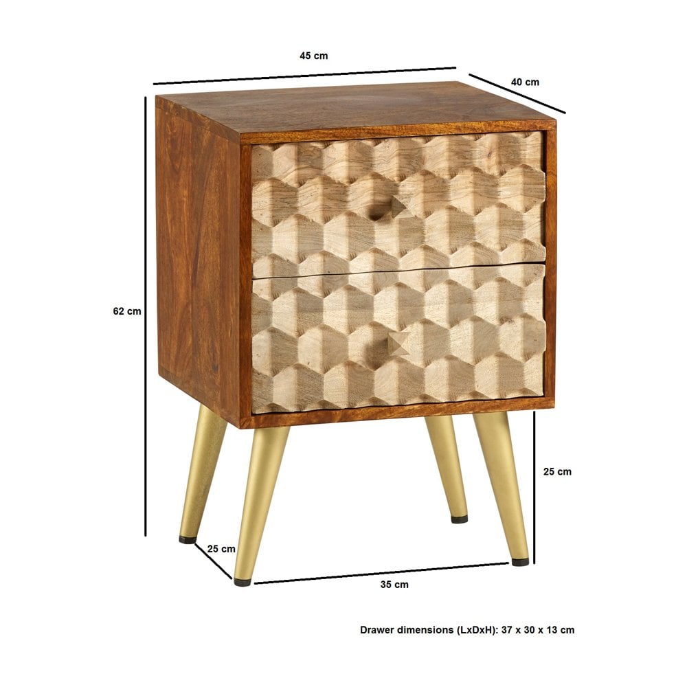 Edison 2 Drawer Side Table
