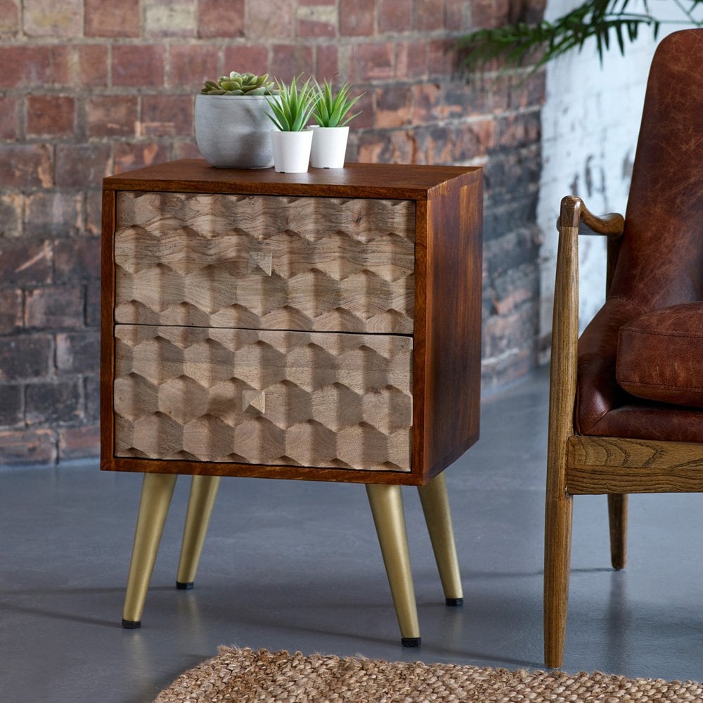 Edison 2 Drawer Side Table