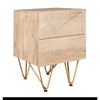 Light Gold 2 Drawer Side Table