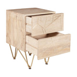 Light Gold 2 Drawer Side Table