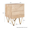 Light Gold 2 Drawer Side Table