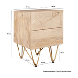 Light Gold 2 Drawer Side Table