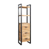 Cosmo Industrial Slim Open Bookcase