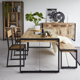 Cosmo Industrial Metal & Wood Dining Table - Large