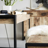 Cosmo Industrial Metal & Wood Dining Table - Large