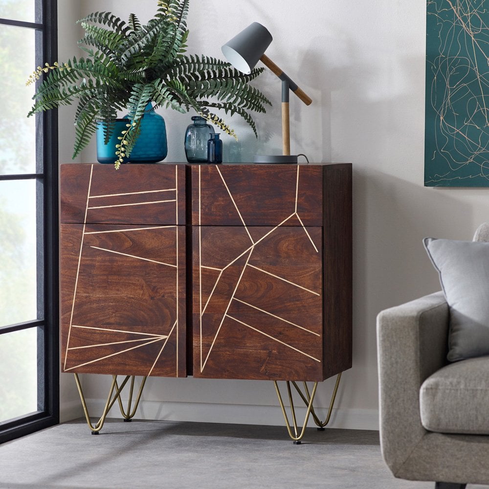 Dark Gold 2 Door Medium Sideboard