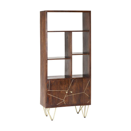 Dark Gold Large Bookcase 2 Door