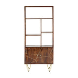 Dark Gold Large Bookcase 2 Door
