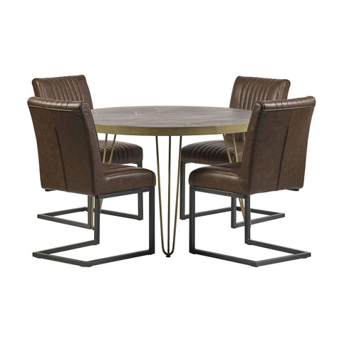 Dark Gold Round Dining Table