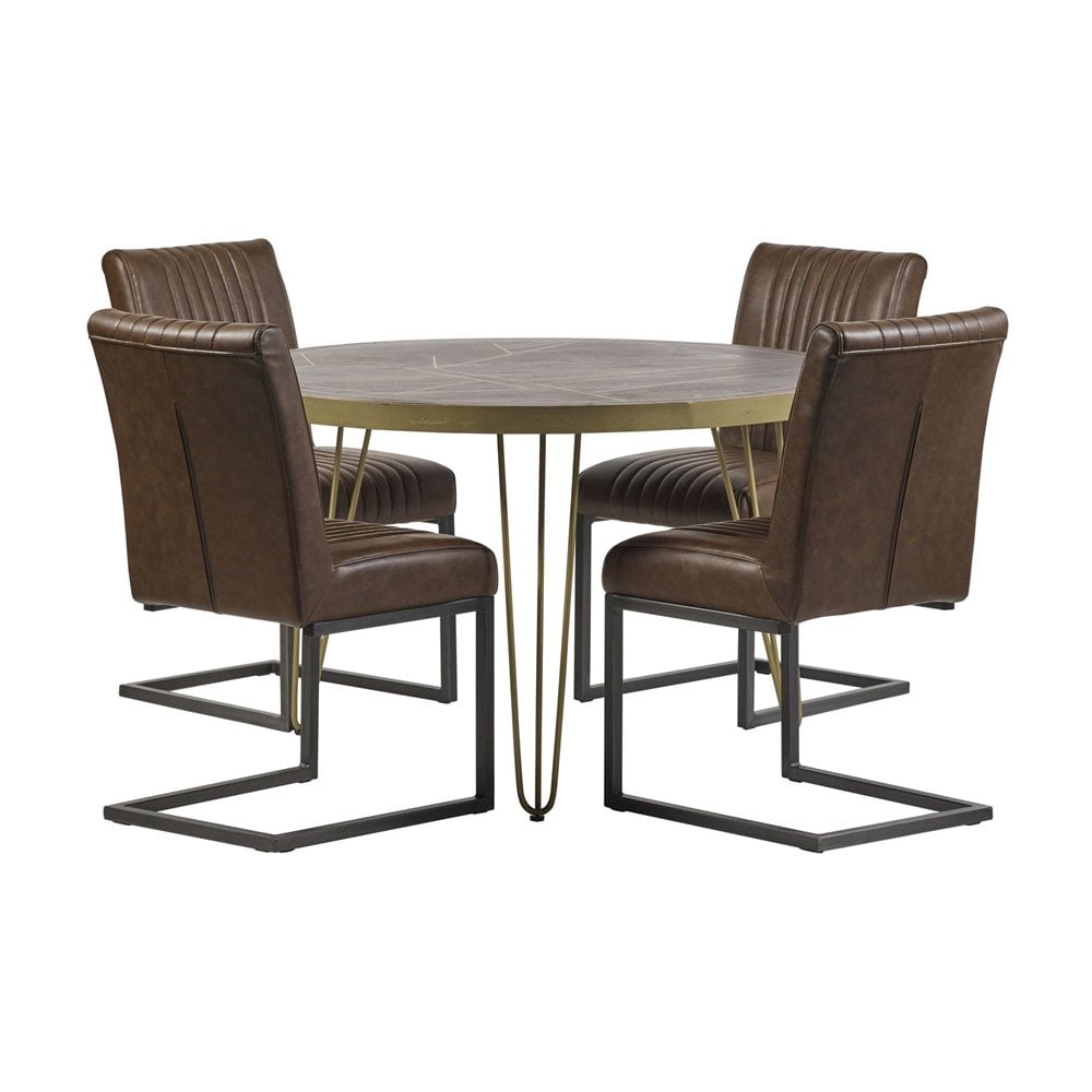 Dark Gold Round Dining Table