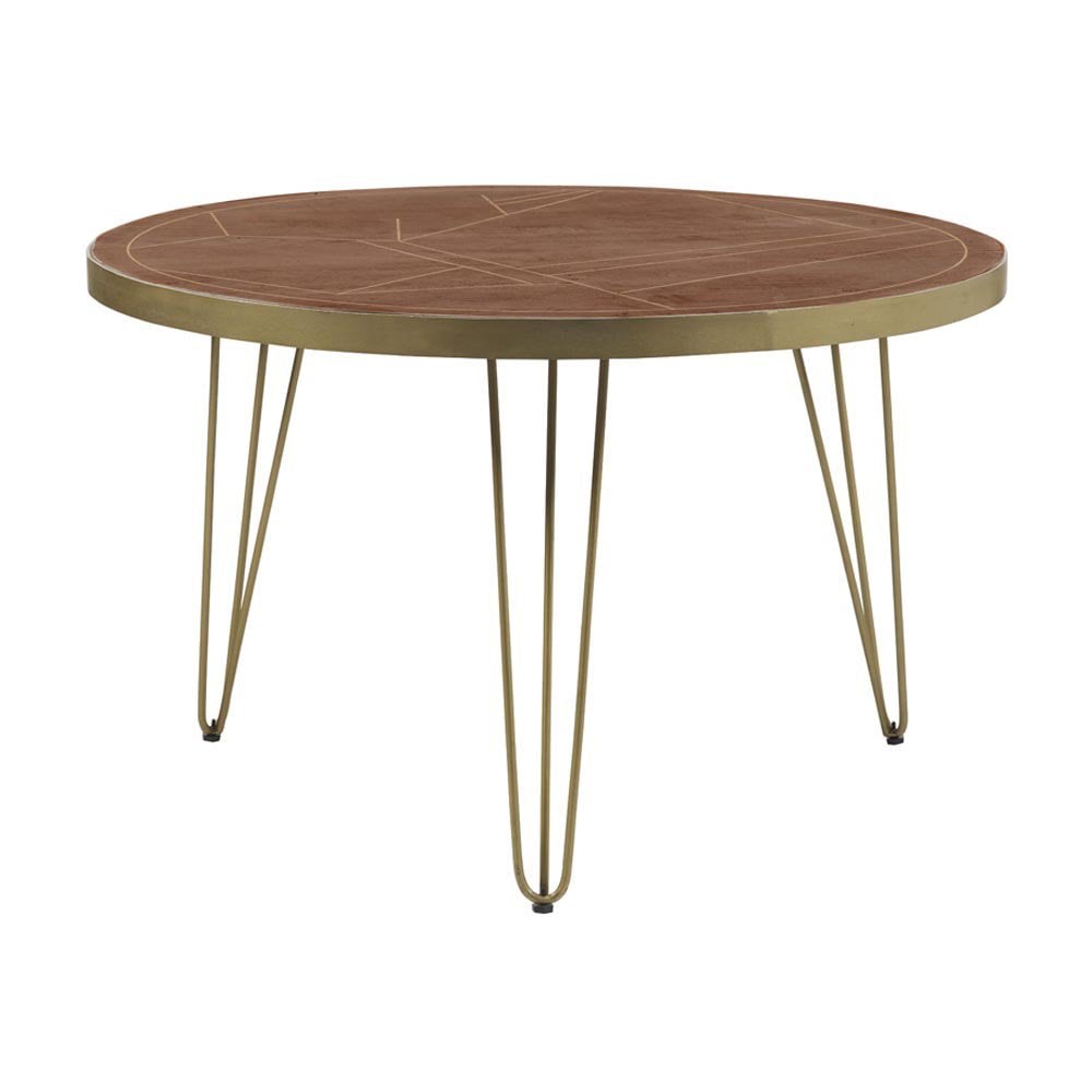 Dark Gold Round Dining Table