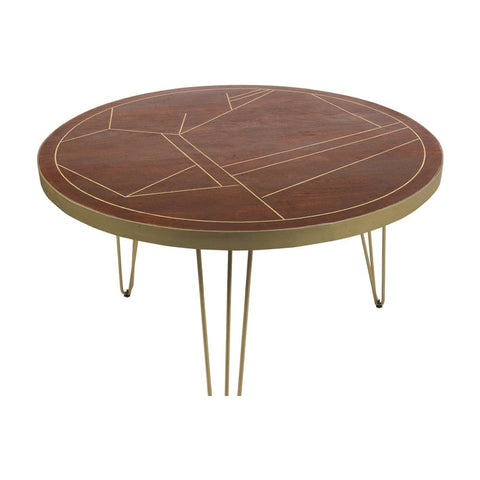 Dark Gold Round Dining Table