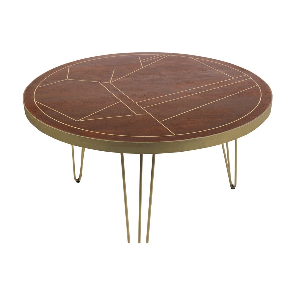 Dark Gold Round Dining Table