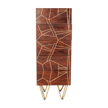 Dark Gold Tall Chest Of Drawers
