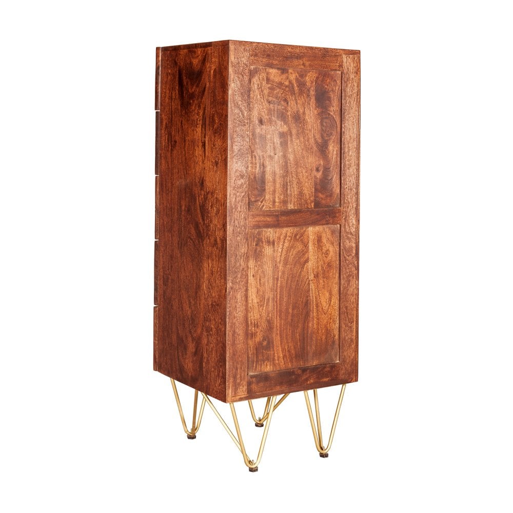 Dark Gold Tall Chest Of Drawers