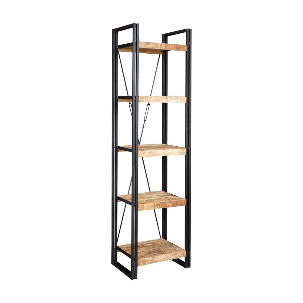 Cosmo Industrial Bookcase Slim Open