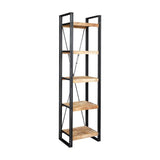 Cosmo Industrial Bookcase Slim Open