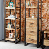 Cosmo Industrial Bookcase Slim Open
